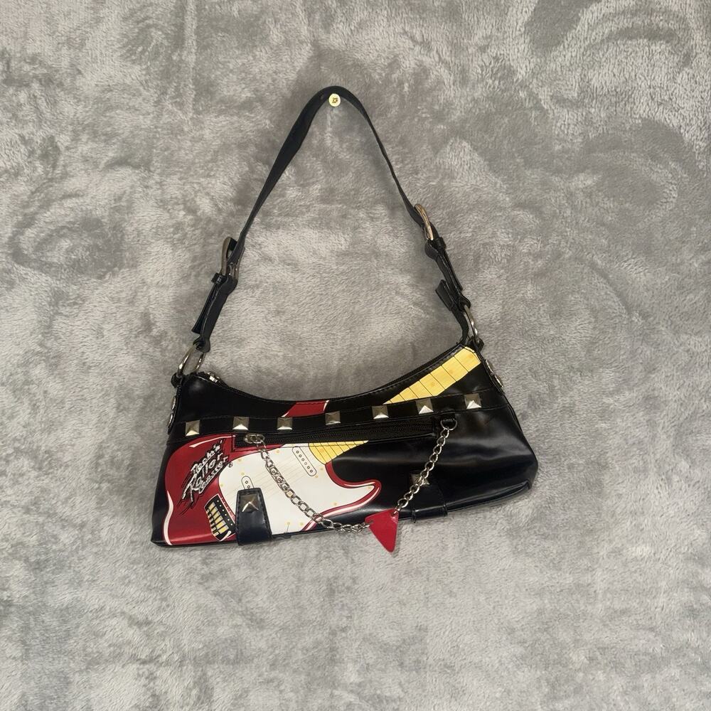 Y2K Rockin Rollercoaster Mini Shoulder Purse Vinyl Handbag Rock Edgy Studded